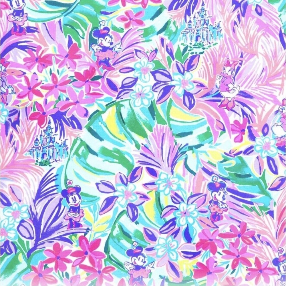 Lilly Pulitzer Jeanie Multi Disney Dreamin Pink and Green Floral Belt Bag Cross - Picture 3 of 5